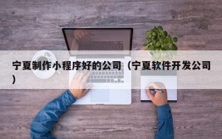 德清宁夏制作小程序好的公司（宁夏软件开发公司）